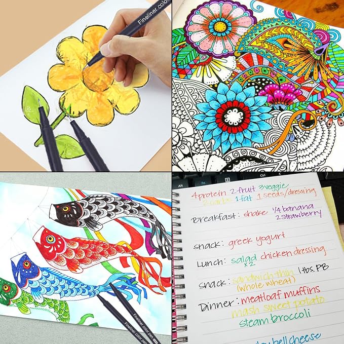 Dyvicl Journal Planner Pens Colored Pens, 24 Colors 0.4mm Fineliner Pen Set - Image 6