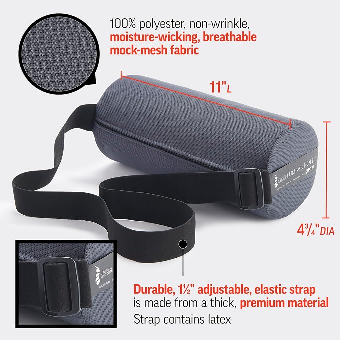 OPTP The Original McKenzie Lumbar Roll – USA-Made Low Back Lumbar Support - Image 4