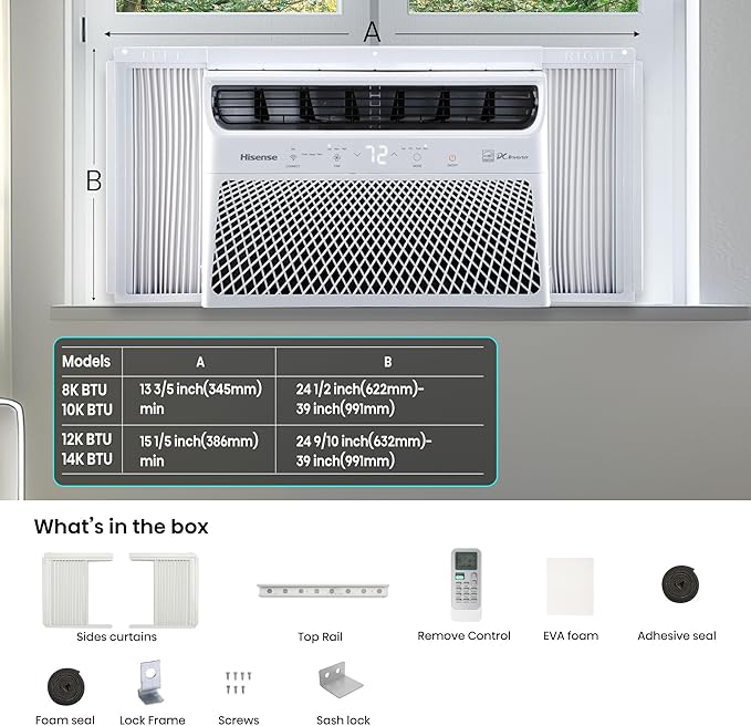 Hisense WCT08W25A Window Air Conditioner, 8,000 BTU, White-DeskLoop Office
