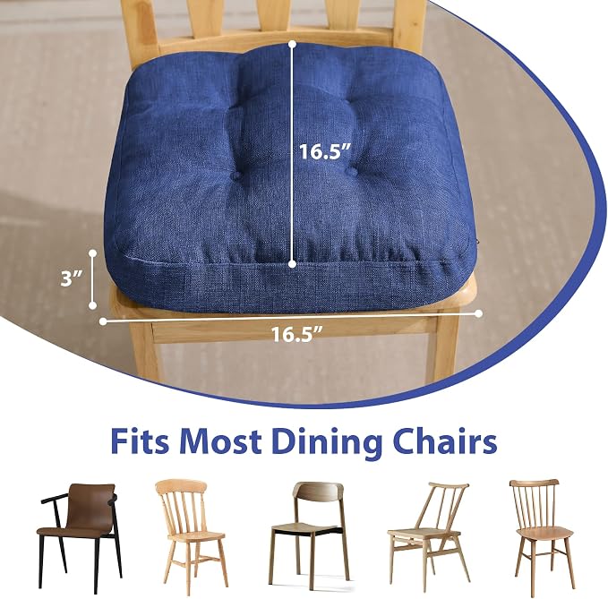 IASEAHK Chair Cushions, Dining Chair Cushions, Tufted Indoor Chair Pads - Image 3