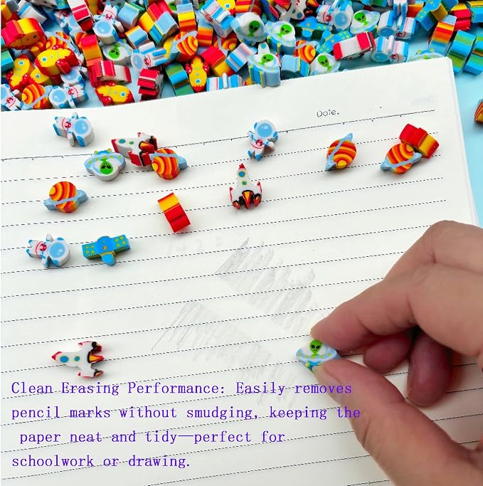 400PCS Mini Space Cute Erasers for Kids Bulk, Fun Erasers for Classroom Back to - Image 4