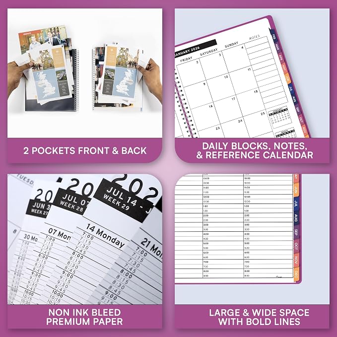 Ensight 2026 Appointment Book and Planner 6.5" x 8.5" Large Hourly Weekly Daily - Image 6