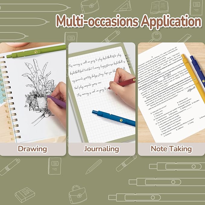 Gel Pens, 6 Pack Gold Retro 0.5mm Black Ink Pens Fine Point Smooth Writing Pens for School Office Supplies, Gifts for Women Girls-DeskLoop Office