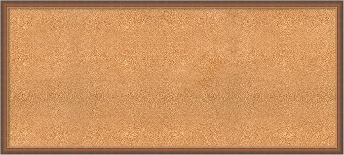 Amanti Art Natural Cork Board for Wall, 26x58 Vision Board with Bronze Frame, Oversize Corkboard Office Decor for Home Organization, Modern Corkboard Pinboard to Display Items for Home Organization-DeskLoop Office