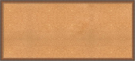 Amanti Art Natural Cork Board for Wall, 26x58 Vision Board with Bronze Frame, Oversize Corkboard Office Decor for Home Organization, Modern Corkboard Pinboard to Display Items for Home Organization-DeskLoop Office