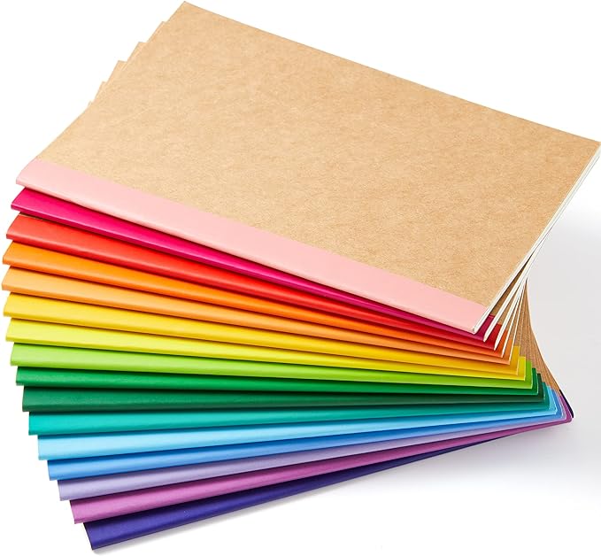 feela 16 Pack Composition Notebooks Bulk, Kraft Cover Lined Blank College Ruled by feela
