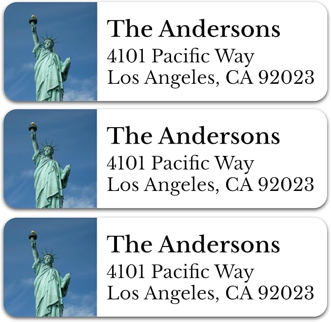 Personalized Patriotic Return Address Labels, Self-Adhesive Address Stickers on by BunnyBadges