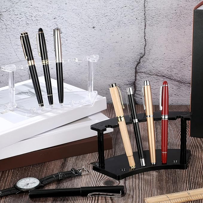 Tinlade 2 Pieces Plastic Pen Holder Stand Display Rack 6-Slot Pen Makeup Brush - Image 5