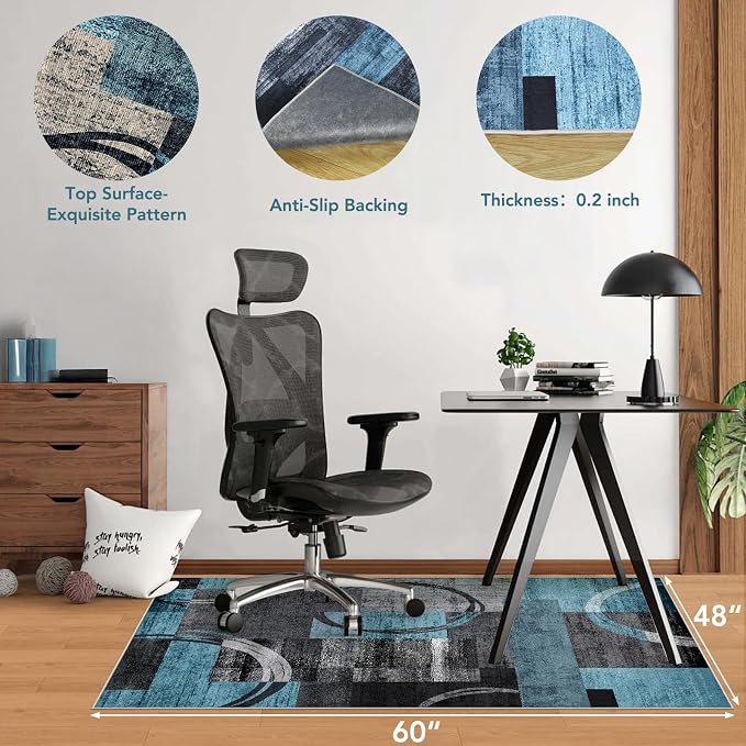 Office Chair Mat for Hardwood Floor&Tile Floor, Under Desk Rug for Rolling - Image 2