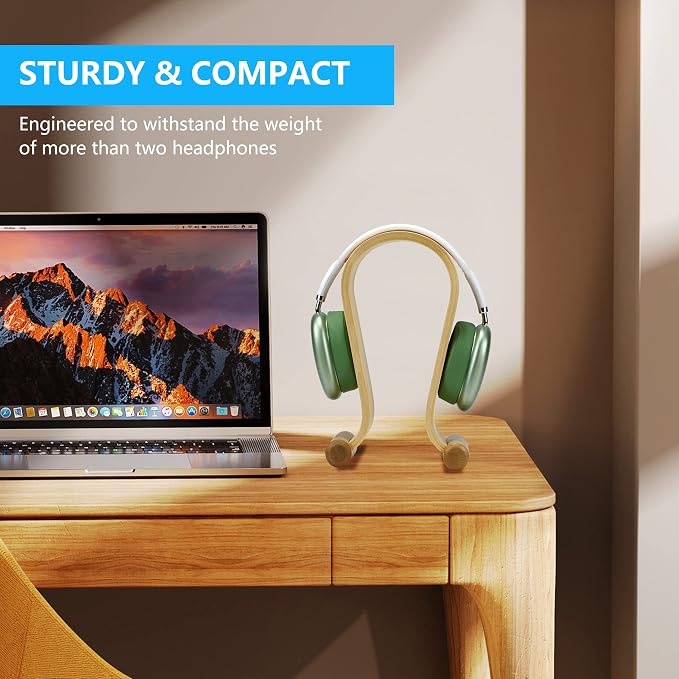 SAMDI Leather Headphone Stand Headset Stand Headphone Holder Universal Gaming - Image 2