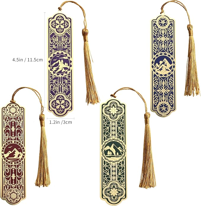 4 Pieces Metal Bookmarks with Tassel Big Size, Bookmark - Image 4
