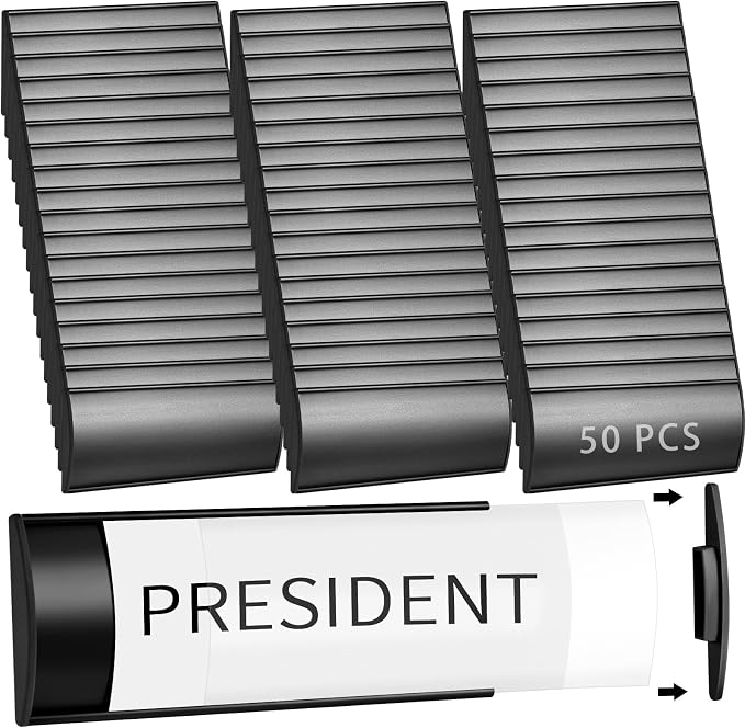 Therwen 50 Pcs Aluminum Office Name Plate Holder by Therwen