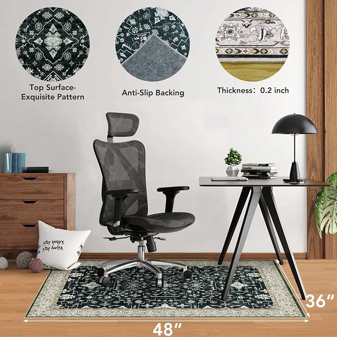 Office Chair Mat for Hardwood Floor&Tile Floor, Under Desk Rug for Rolling - Image 2