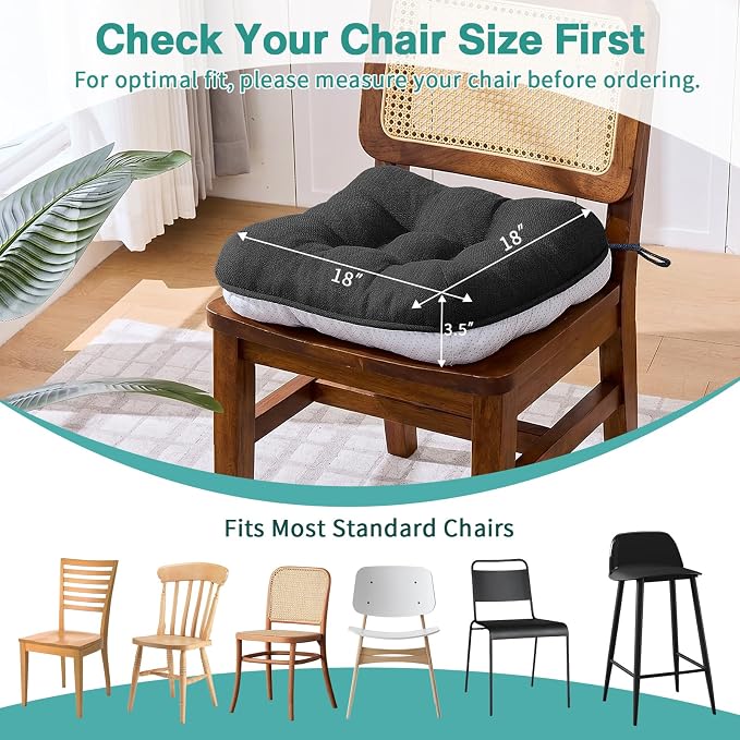 BETU Chair Cushions for Dining Chairs, 3.5" Thick Kitchen Table Chair Pads - Image 4