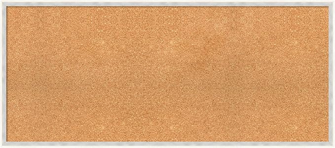 Amanti Art Natural Cork Board for Wall, 19x43 Vision Board with White Frame, Oversize Corkboard Office Decor for Home Organization, Modern Corkboard Pinboard to Display Items for Home Organization in-DeskLoop Office