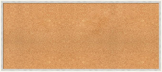 Amanti Art Natural Cork Board for Wall, 19x43 Vision Board with White Frame, Oversize Corkboard Office Decor for Home Organization, Modern Corkboard Pinboard to Display Items for Home Organization in-DeskLoop Office