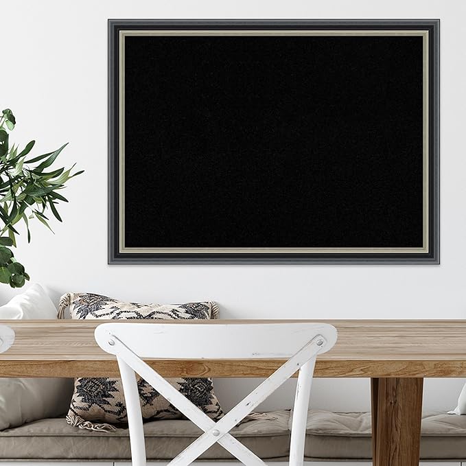 Amanti Art Black Cork Board for Wall, 23x31 Vision Board with Black Wood Frame, Medium Corkboard Office Decor for Home Organization, Modern Corkboard Pinboard to Display Items for Home Organization-DeskLoop Office