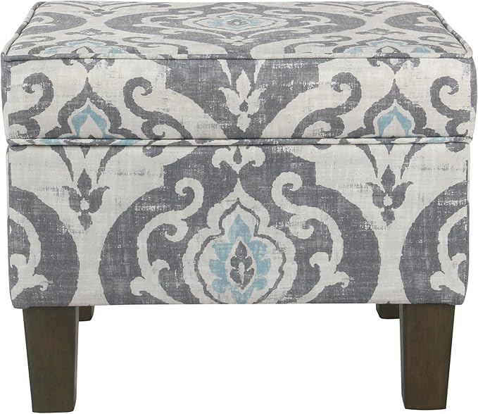 Home Decor | Dinah Collection Modern Storage Ottoman | Ottoman with Storage for Living Room & Bedroom(Blue Slate)-DeskLoop Office