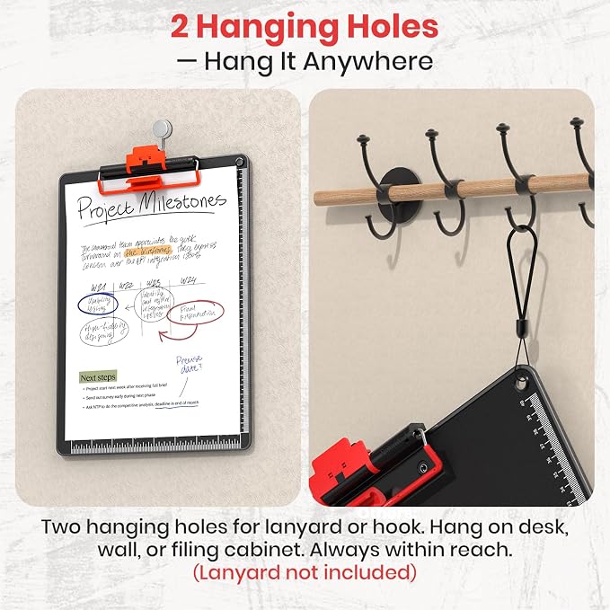 Clipboard with Pen Holder, Aluminum Frame & 2-in-1 Upgraded Clip, A4 Size 12.5 - Image 6