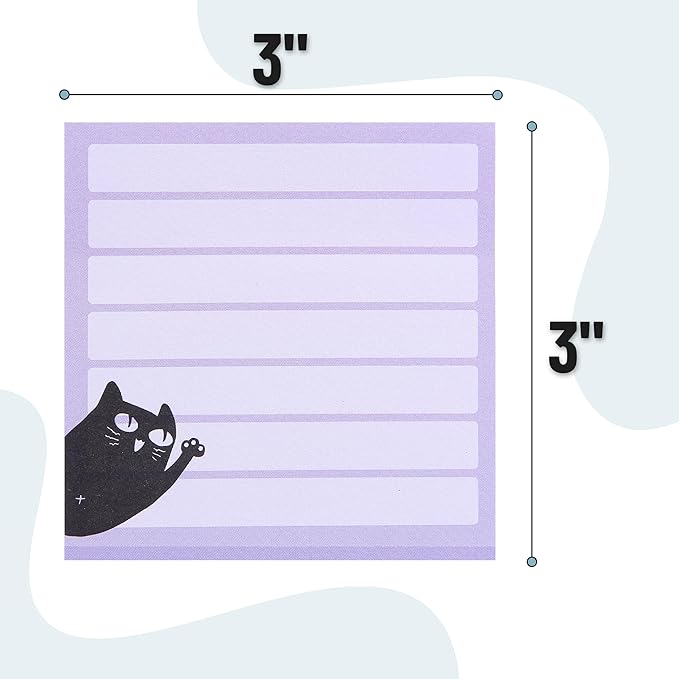 Mr. Pen- Black Cat Sticky Notes Set, 6 Pads, 480 Sheets | Black Cat Sticky Notes - Image 3