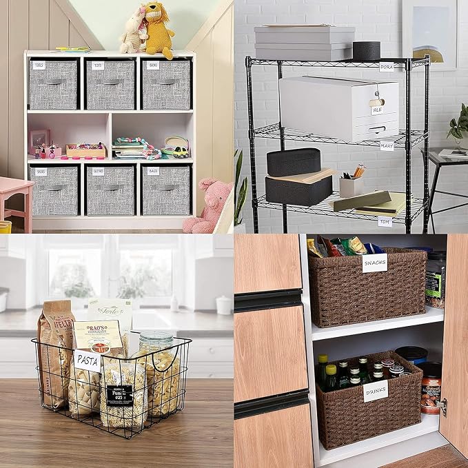 200PCS Basket Bin Labels Clip On, ChanQnTon Clear Plastic Label Holders - Image 5