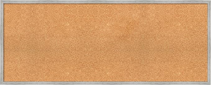 Amanti Art Natural Cork Board for Wall, 19x47 Vision Board with White Frame, Oversize Corkboard Office Decor for Home Organization, Cottage Corkboard Pinboard to Display Items for Home Organization-DeskLoop Office
