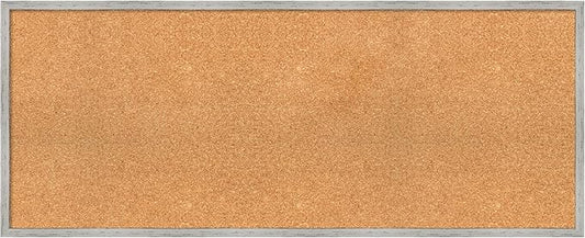 Amanti Art Natural Cork Board for Wall, 19x47 Vision Board with White Frame, Oversize Corkboard Office Decor for Home Organization, Cottage Corkboard Pinboard to Display Items for Home Organization-DeskLoop Office