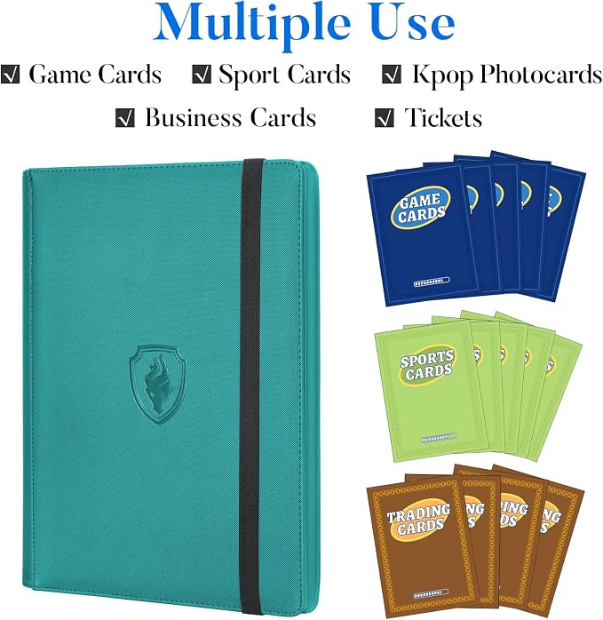 Premium 9 Pocket Card Binder for 360 Cards, Fabmaker PU Cover Trading Card - Image 2