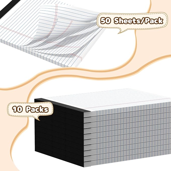 Legal Pads 8.5 x 11, Wide Ruled Paper - Image 3