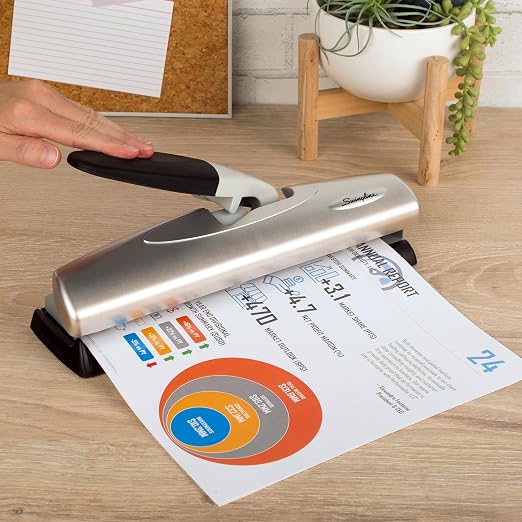 Swingline 3 Hole Punch, 20 Sheet Capacity Three Hole Puncher 3 Ring, Adjustable - Image 3