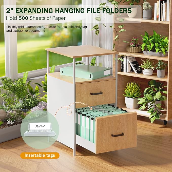 12 Pack Hanging File Folders, Filing Folders Hanging Reinforced, Plastic - Image 3