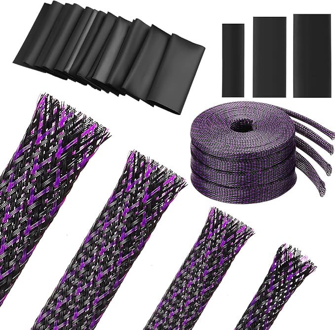 Tatuo 65.6 ft Expandable Braided Cable Sleeve Multi Size Braided Wire Sleeve by Tatuo