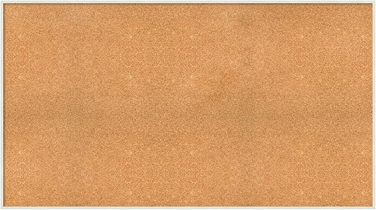 Amanti Art Natural Cork Board for Wall, 31x55 Vision Board with White Frame, Oversize Corkboard Office Decor for Home Organization, Modern Corkboard Pinboard to Display Items for Home Organization in-DeskLoop Office