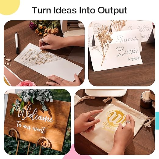 Vinyl Cutter Machine S501 - Smart Compact Sticker Maker for Vinyl & Paper Crafts, Portable Plotter DIY Cutting Machine for Sticker Joy Craft & Party Supplies, Wedding Decor, Beige-DeskLoop Office