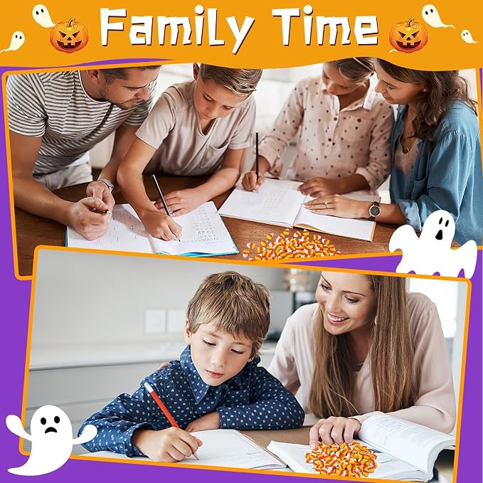 JUNEBRUSHS 150 Pcs Halloween Mini Erasers, Fake Candy Corn Erasers Bulk | Soft - Image 6