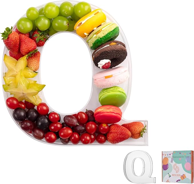 11" Clear Acrylic Letter & Number Charcuterie Tray-Reusable Fillable Alphabet by kevjes