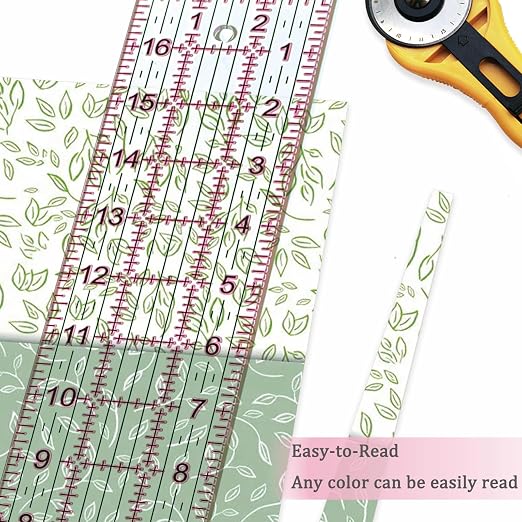 Acrylic Quilters Ruler, Sewing Ruler, 3-Inch by 17-Inch, Non Slip Rings 15 - Image 5
