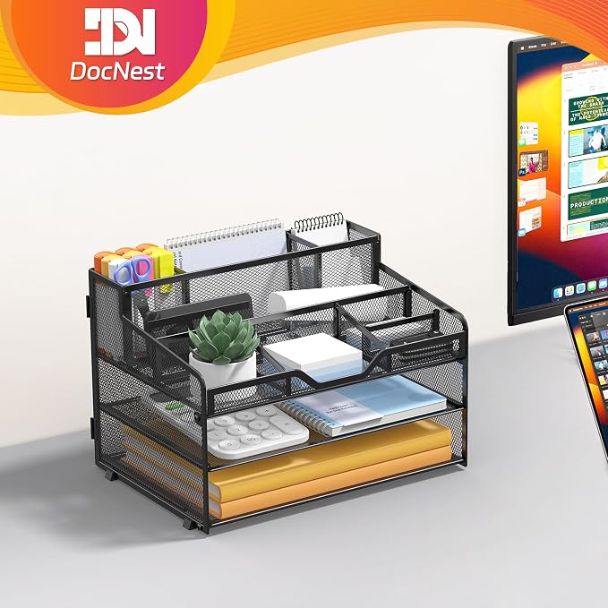 Docnest 3 Tier Mesh Desk Organizer - Image 7