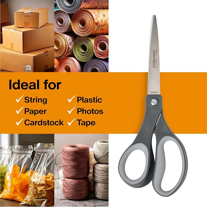 Fiskars 8” Left-Handed Titanium Scissors, SoftGrip Handle - Image 10