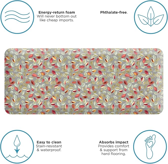 GelPro Anti-Fatigue Designer Comfort Kitchen Floor Mat Orchard Sultry Grey 20x48-DeskLoop Office