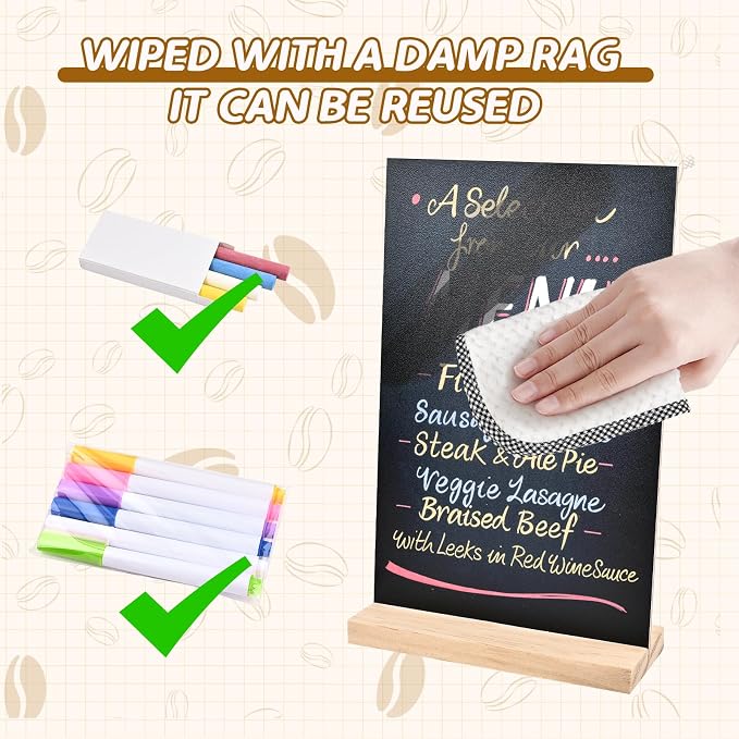 Bouiexye 3 Pack 8.1x12 in Chalkboard Signs - Image 4