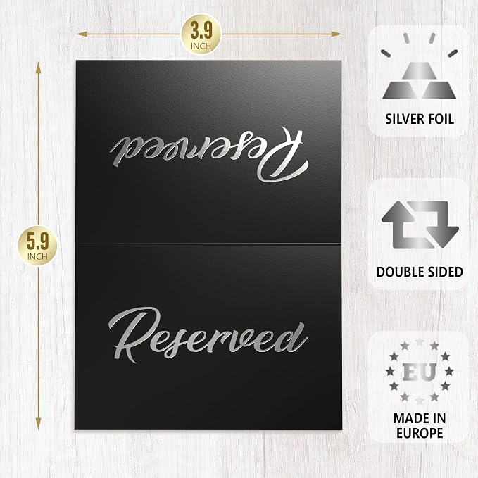 10 Pack Black Reserved Table Signs - Image 6