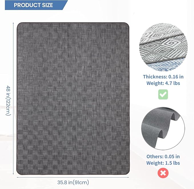 Chair Mat for Hardwood & Tile Floor, Anti Slip, Floor Protector for Home Office - Image 2