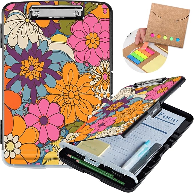 Clipboard with Storage, Heavy Duty Plastic Storage Clipboard with Low Profile by Unknown