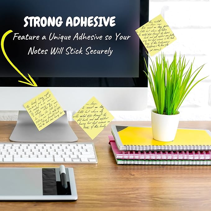 Mr. Pen- Sticky Notes, 3"x3", 12 Pads, Pastel Yellow Colors, Self-Stick Pads, Aesthetic, Colorful, Bulk-DeskLoop Office