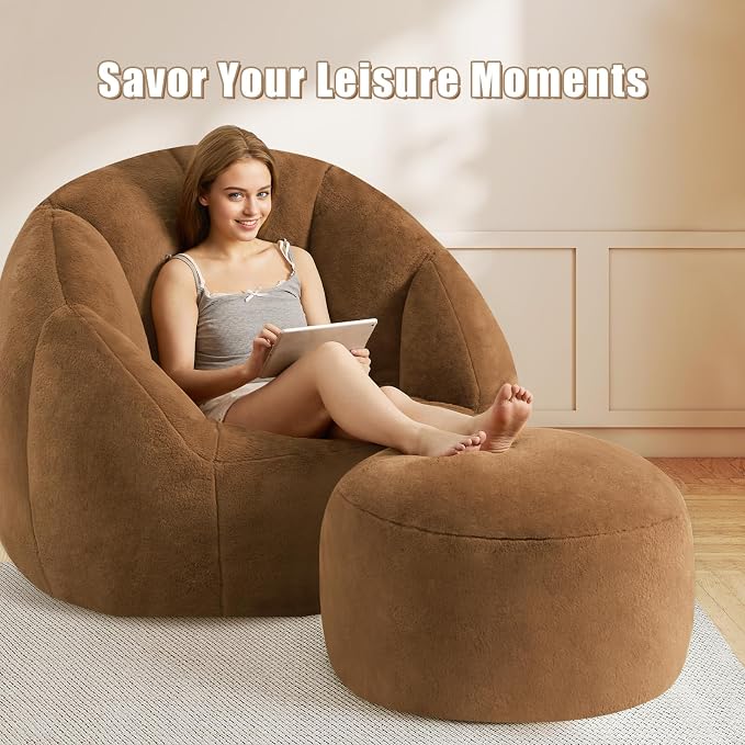 Gericco Round Stuffed Pouf Ottoman - Image 3