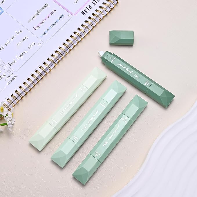 Temiary 4 Pcs 2 in 1 White Correction Tape and Double Sided Roller Set - Image 5