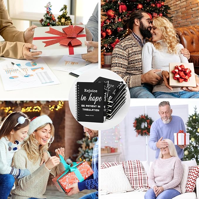 Christian Prayer Journal Spiral Black Notebooks Bulk Small Notepad with Pens - Small Notepads (4.13”x5.43”) - inspirational Gifts for male, Church Members & Bible Study Groups (30 sets Black)-DeskLoop Office