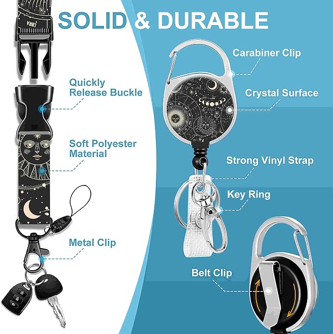 Badge Lanyard, Retractable Badge Holder - Image 3