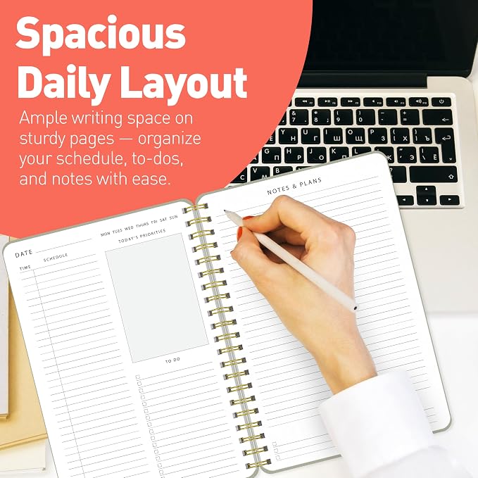 Sweetzer & Orange Daily Planner Notebook – Undated Two-Page Daily Layout - Image 5